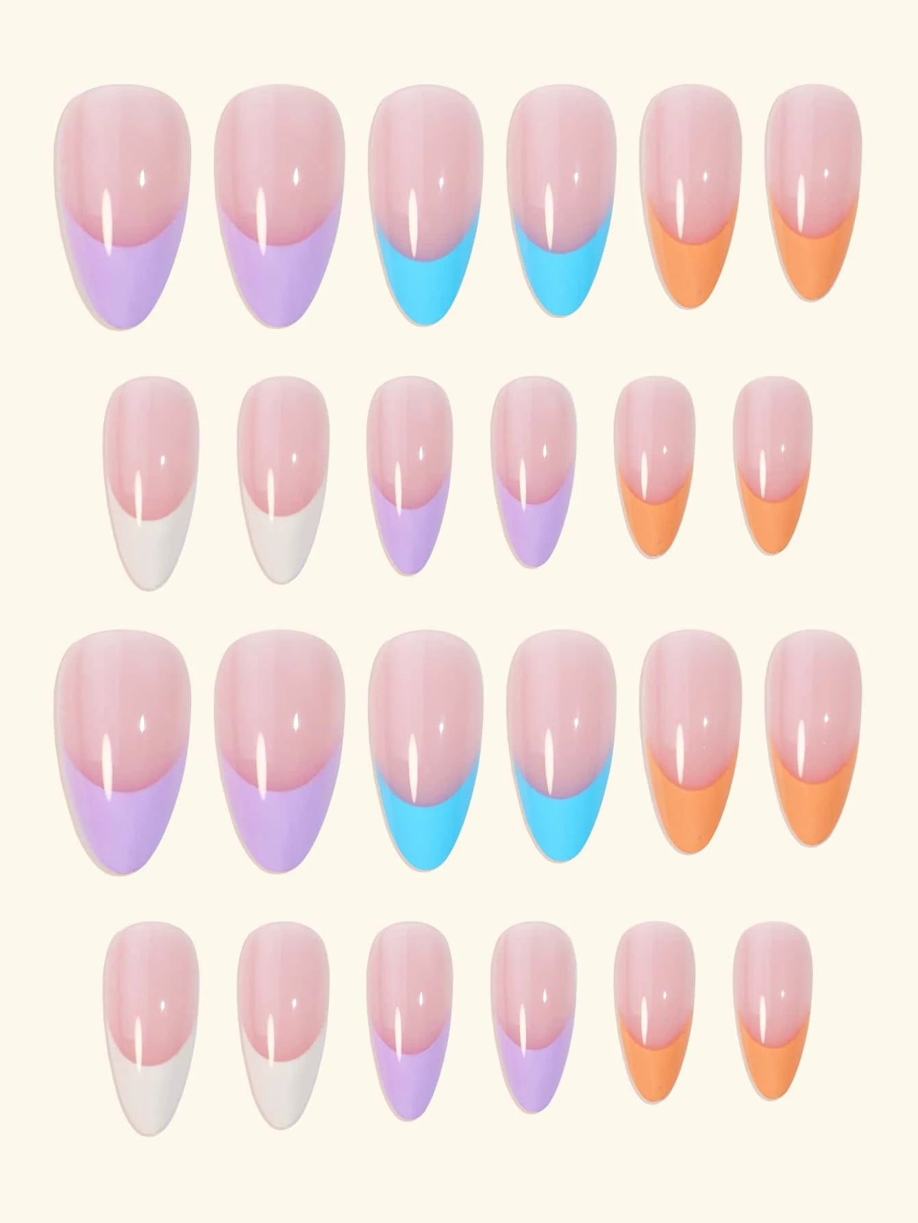 Kunstnägel Set French pastell