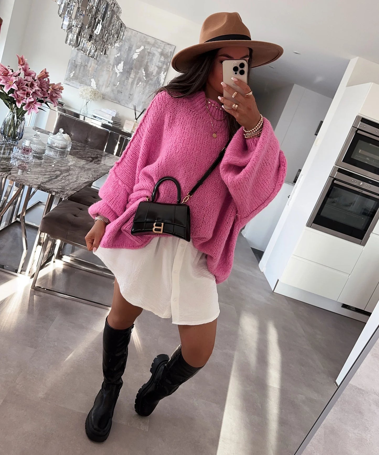 Oversize Kuschel-Pullover „Nata“ – Pink