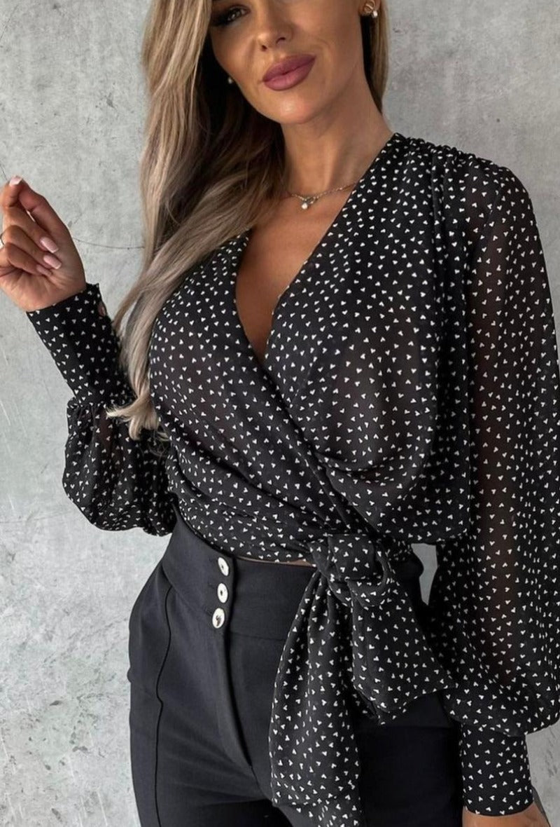 Wickelbluse zum Binden