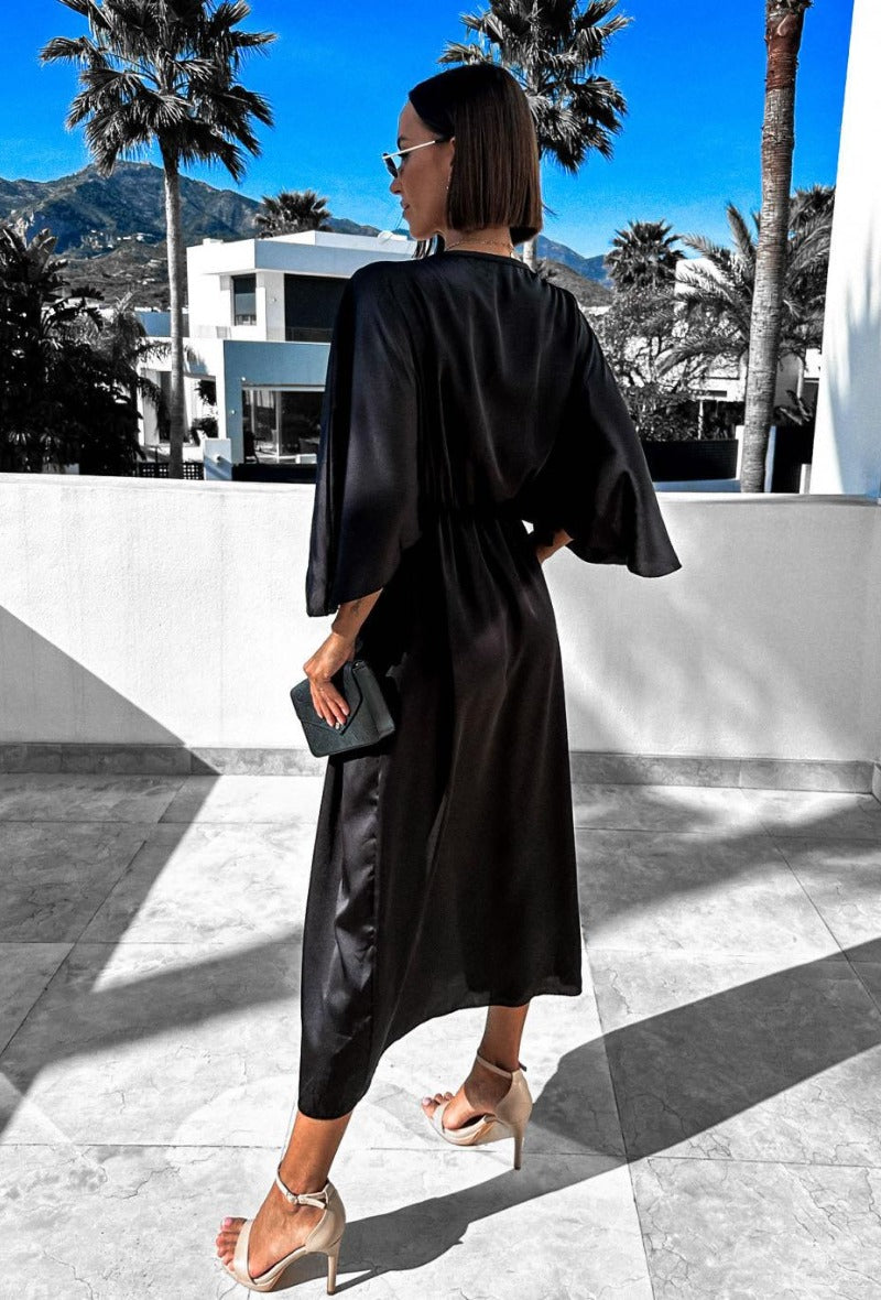 Satin Kleid Zoé schwarz