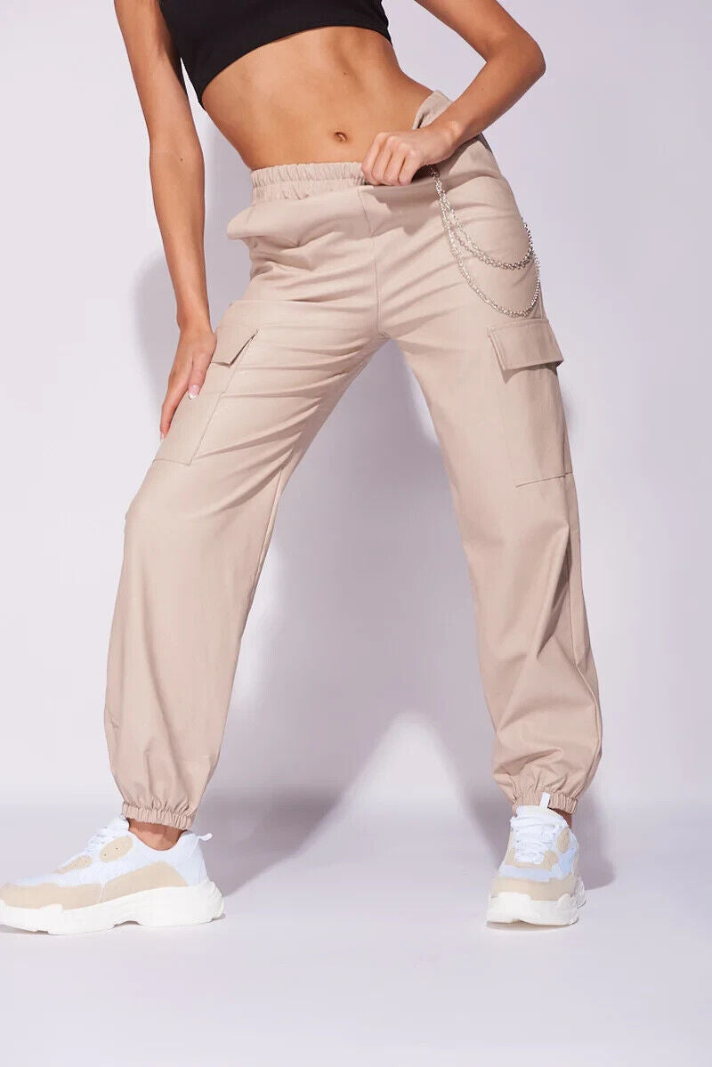 Cargo Hose Kunstleder beige
