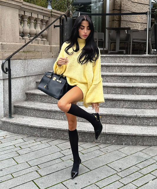 Oversize Kuschel-Pullover „Nata" Gelb