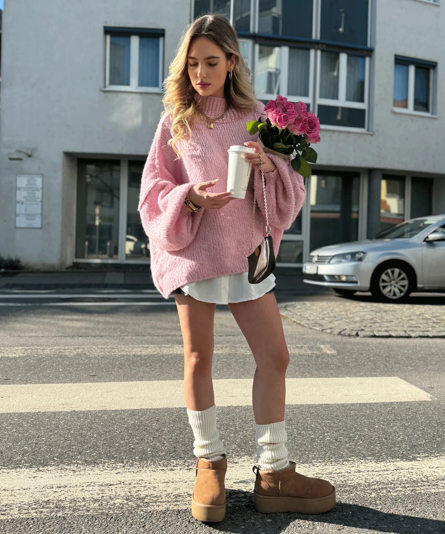 Oversize Kuschel-Pullover „Nata“ – Rosa
