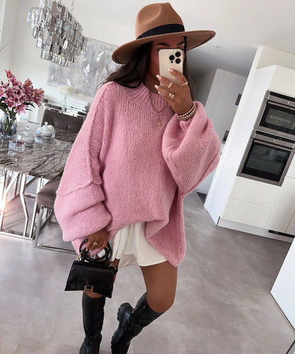 Oversize Kuschel-Pullover „Nata“ – Rosa