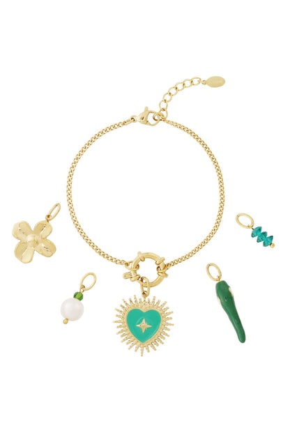 DIY Charm Bracelet – „Green Heart Edition“