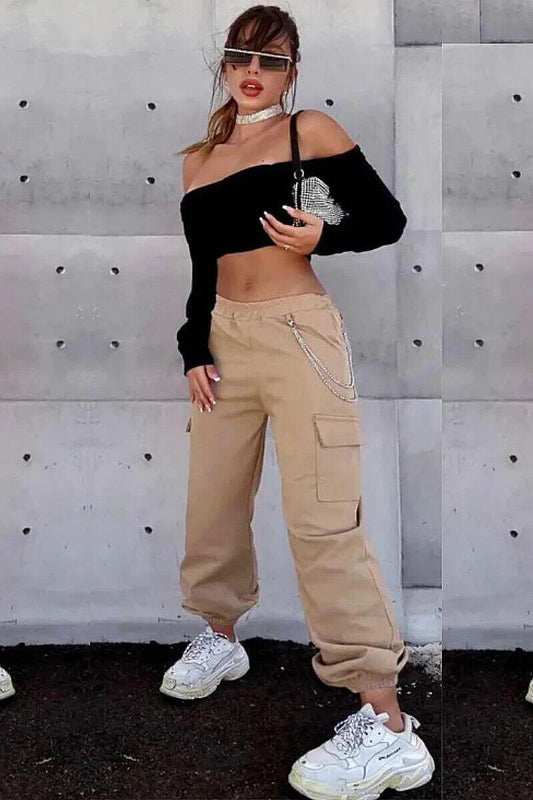 Cargo Hose Kunstleder beige